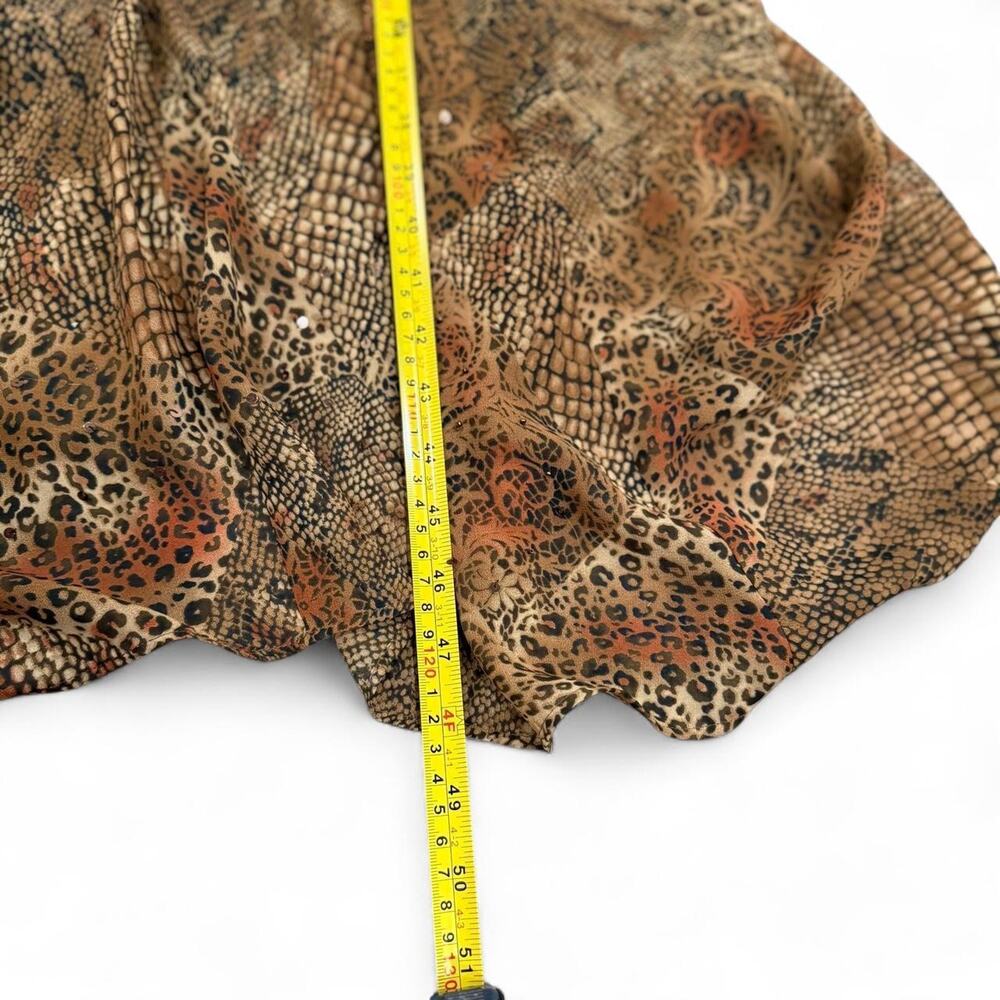 Vintage 90s Robbie Bee Animal Print Chiffon A Line Luxury Maxi Dress Size 6 - Picture 8 of 8